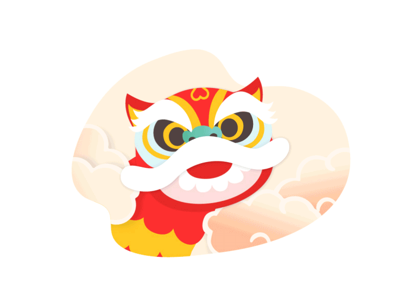 Lion Dance Animation animation chinese new year cloud cute east game gif liondance mandirin