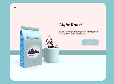 Concept design for a coffee product & website 3d branding coffee design graphic design illustration landing page minimalism ui
