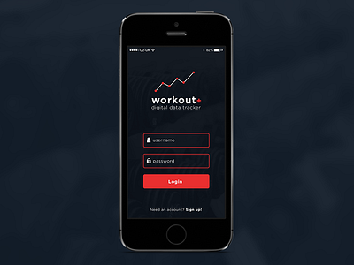 Workout+ Login Screen app design interface ios login ui user ux