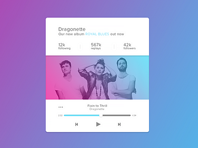 Colourful Music Player design interface music music player ui design