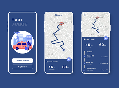 Location Tracker location locationtracker maps mobile mobiledesign taxi ui ux