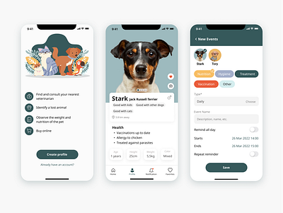 PetsHeath-App for your pets app appdesign mobile petsapp petsheath ui