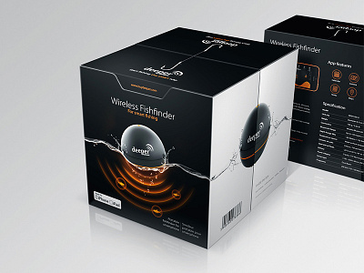 Deeper - Wireless Fishfinder box box design packaging smartphone accessories