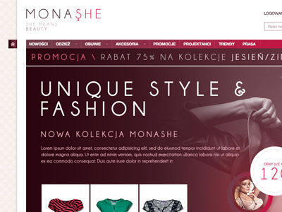 Monashe branding clothes ecommerce i sklep logo monashe online shop shoes shop web