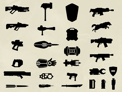 MERCS Recon Weapon Icons custom design game icon icons symbol vector weapon