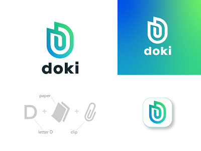 Doki armenian brand branding clip clipboard defend design letter logo logodesign logos logotype mark memory monogram monogram logo paper shield storage