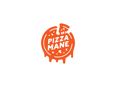 Pizza Mane food logo logotype pizza