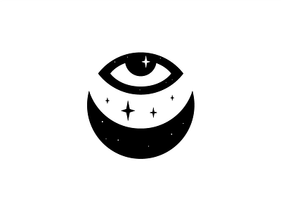 Silencio doll eye handmade lettering logo logotype mark moon myst mystic space star