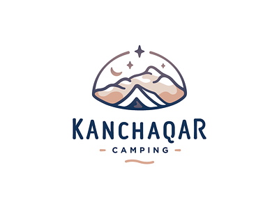 Kanchaqar armenia camping campzone lettering logo logodesign logotype mountains night olqinian sen star tent