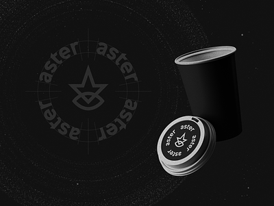 Aster asteroid asteroids astronaut astronomy branding coffee cup eye logo logotype meteor mug olqinian planet planets sen sky space star