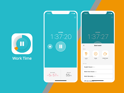 Work Time - Time tracking app app design ui ux