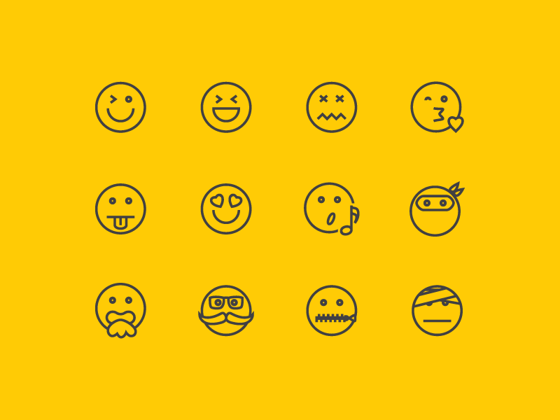 Emoticons emoticons funny icon icons minimal outline pictogram smile svg vector