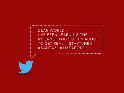 Twittering christmas flat illustration holiday rebrand santa tweet twitter world