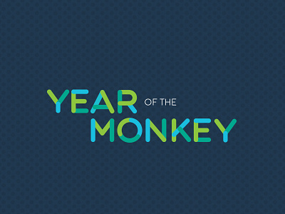 Year Of The Monkey Typography blue design monkey simple type typography year of the monkey