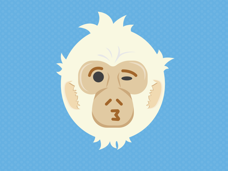 Year Of The Monkey - Kiss animation design emoji flat illustration gif kiss layout monkey year of the monkey