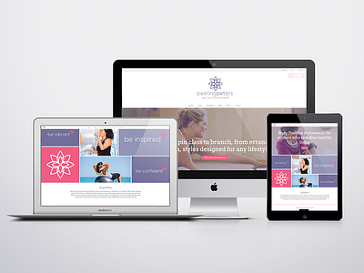 Peeling Petals Website athletic branding design femmine flower layout logo purple website