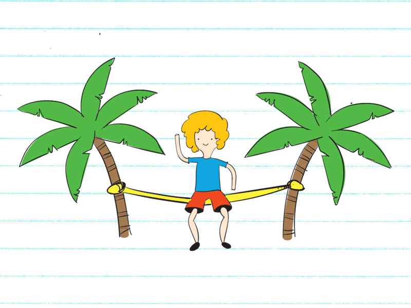 Slackladder activation animation campus doodle event illustration palm tree party quest red bull