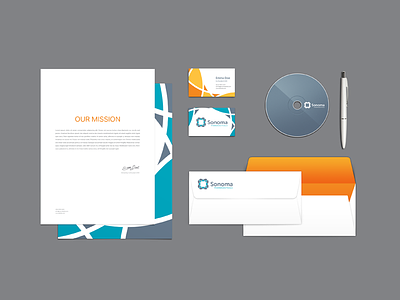 Sonoma Stationary Mock Up business card color color scheme health identity logo medical openness optimism pharmaceuticals
