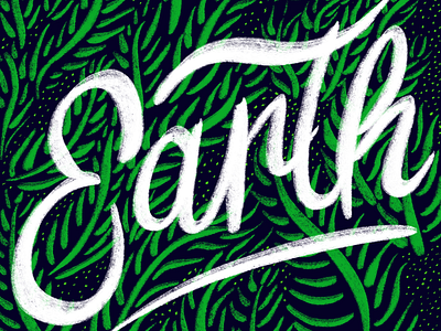Earth earth green pattern script seaweed type typography