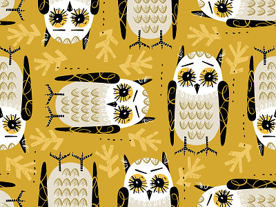 Owls design fabric graphic design owl pattern