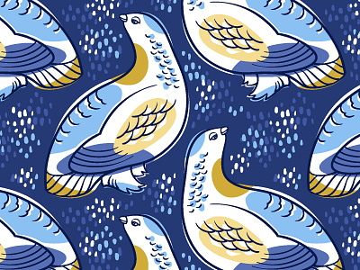 Ptarmigan pattern design fabric graphic design illustration nature pattern ptarmigan