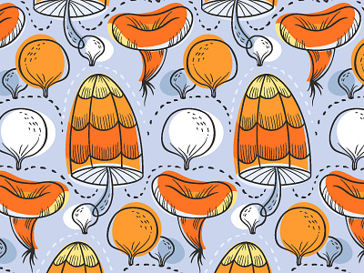 Mushroom pattern design fabric forest graphic design illustration mushroom nature pattern