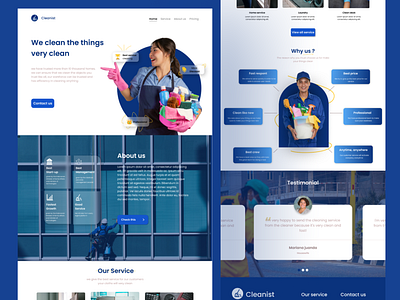 Landing page UI Design - Cleaning service app