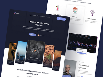 AOM - Conference landing page dark mode home page homepage landing page ui web website