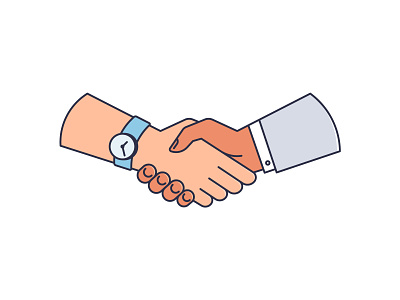 Business handshake after dial 2d business dial hand handshake icon illustration money stroke work