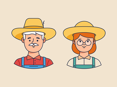 Farmer couple avatars
