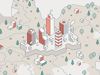 Isometric town map