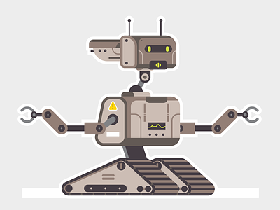 Roboto X 2d bot claw danger flat future illustration robot technic techno