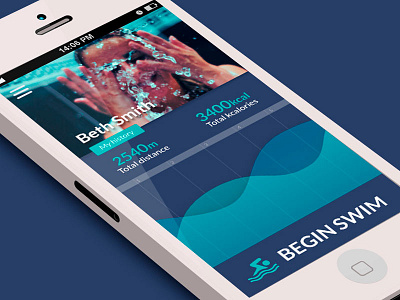 Swim app - Profile app profile swim ui ux