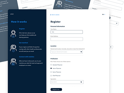 Form Page form input fields medical responsive sketch startup ui ux web