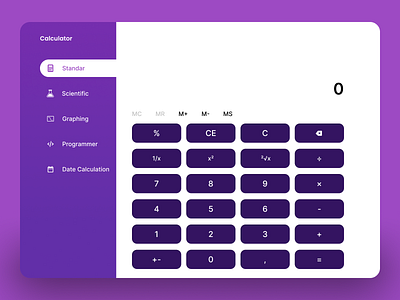 Daily UI Day 004: Calculator calculator dailyui day 04 number purple ui ux web design