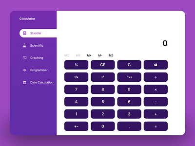 Daily UI Day 004: Calculator