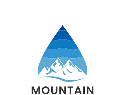 mountain with water drop logo graphic design logo