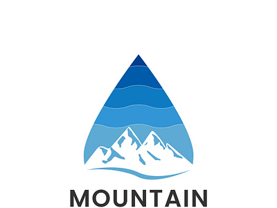 mountain with water drop logo