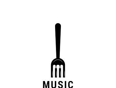 Music food logo design food graphic design illustration logo music fork piano restaurant vector