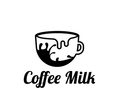 Coffee milk logo branding cafe coffee concept design drink food illustration logo milk restaurant vector