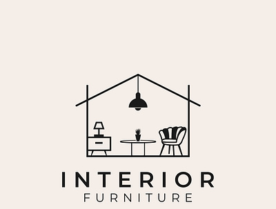 interior logo furniture architect branding design exterior furniture home house illustration interior logo vector