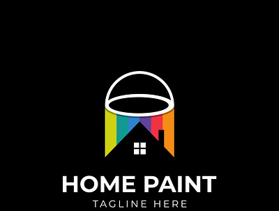 home paint logo branding collor design graphic design home house illustration logo paint painting vector