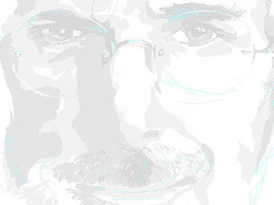 Jobs watercolor face digital painting portrait