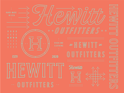Hewitt Outfitters Pt. 3 arrows brand design branding clothing concept design h hewitt icon illustration letter lockup logo mark outfitter outline seal symbol type typography