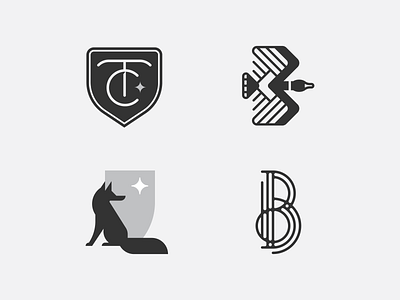 Logo Lounge 12 Submission Pt. 2 art deco b brand brand identity branding fox goose icon logo logolounge mark mn monogram shield symbol tc