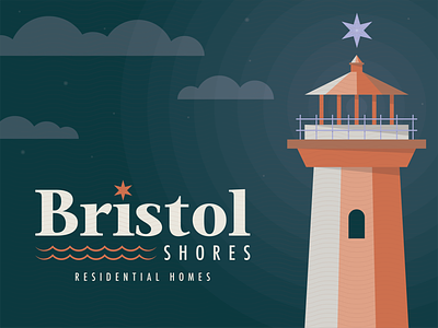 Bristol Shores Residential Homes Pt. 1 branding design icon illustration lighthouse logo mark mn residential residential homes star symbol type typography