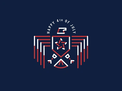 Happy 4th of July 4thofjuly branding eagle icon illustration independence day logo mark monoline symbol