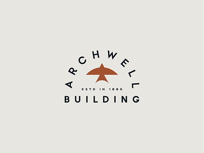 Archwell Building arches bird branding design icon lockup logo mark mn office building property real estate logo realestate rebrand sparrow typography