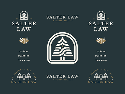 Salter Law pt. 1 branding design estate law firm icon law law firm letter lob pine logo mark mn pine tree star symbol tree typography