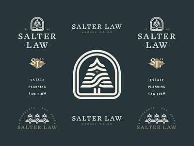 Salter Law pt. 1 branding design estate law firm icon law law firm letter lob pine logo mark mn pine tree star symbol tree typography